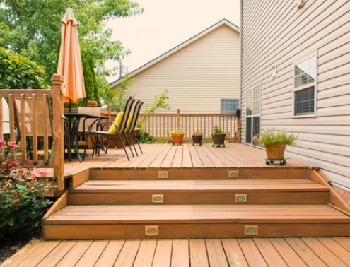 wooden stairs for garden