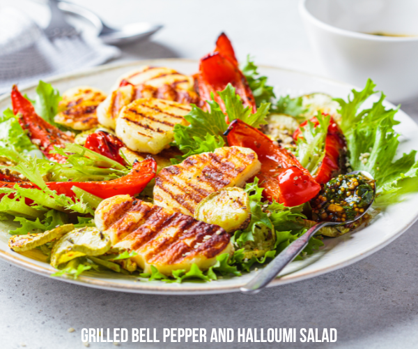 Grilled Bell Pepper and Halloumi Salad