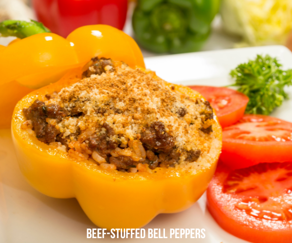 Beef-stuffed bell peppers