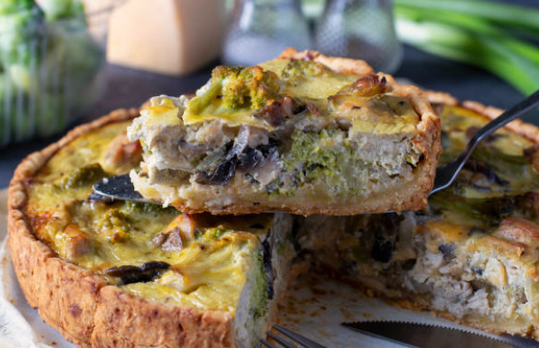 Green Bean and Mushroom Quiche
