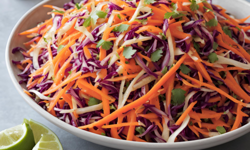 Rainbow Carrot and Ginger Slaw