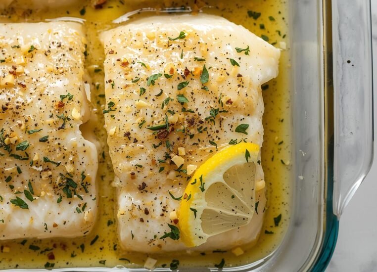 Buttery Lemon Garlic Baked Cod