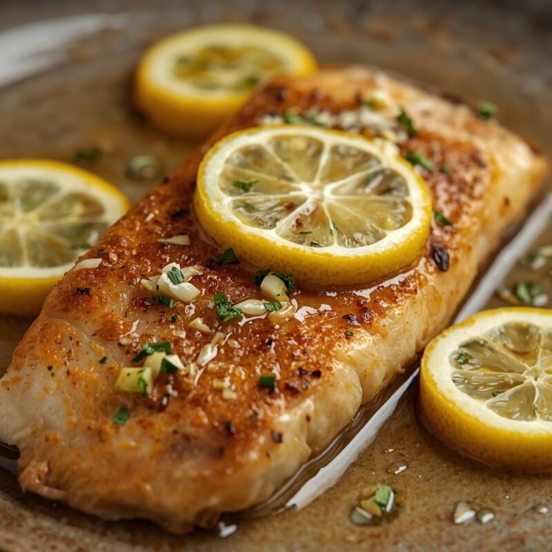Baked Fish with Garlic and Lemon