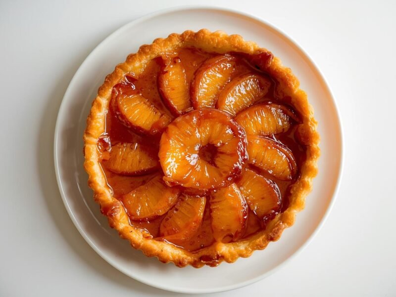 Tarte Tatin with caramelized apples and golden pastry